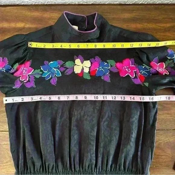 Mary McFadden silk 2 piece floral‎ print set size 4 - Picture 13 of 14